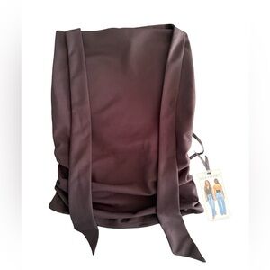 Milk + Honey Satin Halter Top Black Ruched Side Tie Blouse NWT